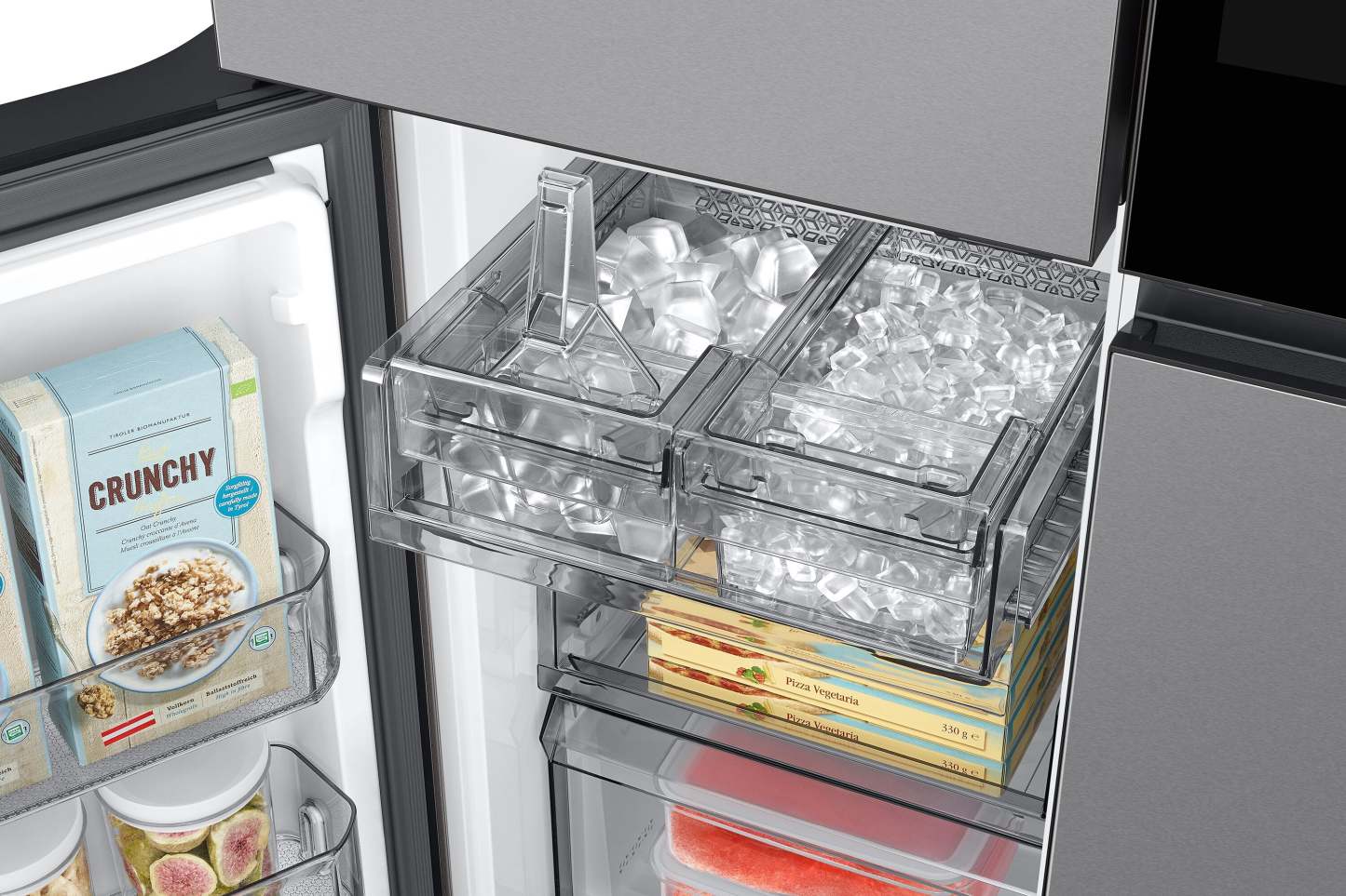 Réfrigérateur BESPOKE Samsung de 22,5 pi³ et de 36 po de profondeur comptoir à 4 portes FlexMC avec AI Family Hub+™ - Stai…