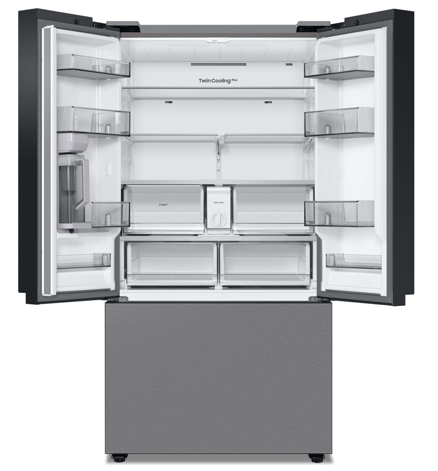 Samsung 36 Réfrigérateur à portes françaises Sur mesure de 30,1 pi³ - Acier inoxydable - RF30BB6200QLAA | Réfrigérateur BESPOKE Samsung de 30,1 pi³ et de 36 po à portes françaises - acier inoxydable - RF30B…