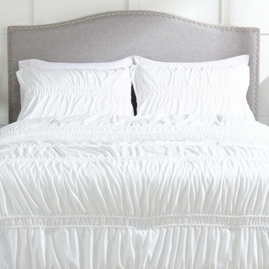 Rhodes 3-Piece Full/Queen Comforter Set - White | Ensemble d’édredon Rhodes 3 pièces pour lit double ou grand lit - blanc