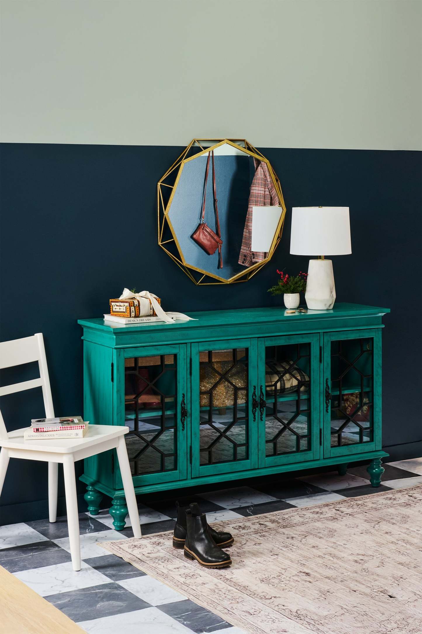 Rigolet 60 4-Door Accent Cabinet - Blue|Armoire décorative Rigolet de 60 po avec 4 portes - bleue