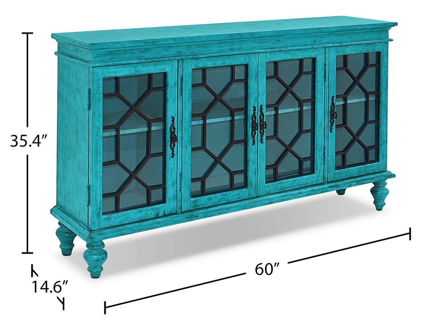 Rigolet 60 4-Door Accent Cabinet - Blue|Armoire décorative Rigolet de 60 po avec 4 portes - bleue