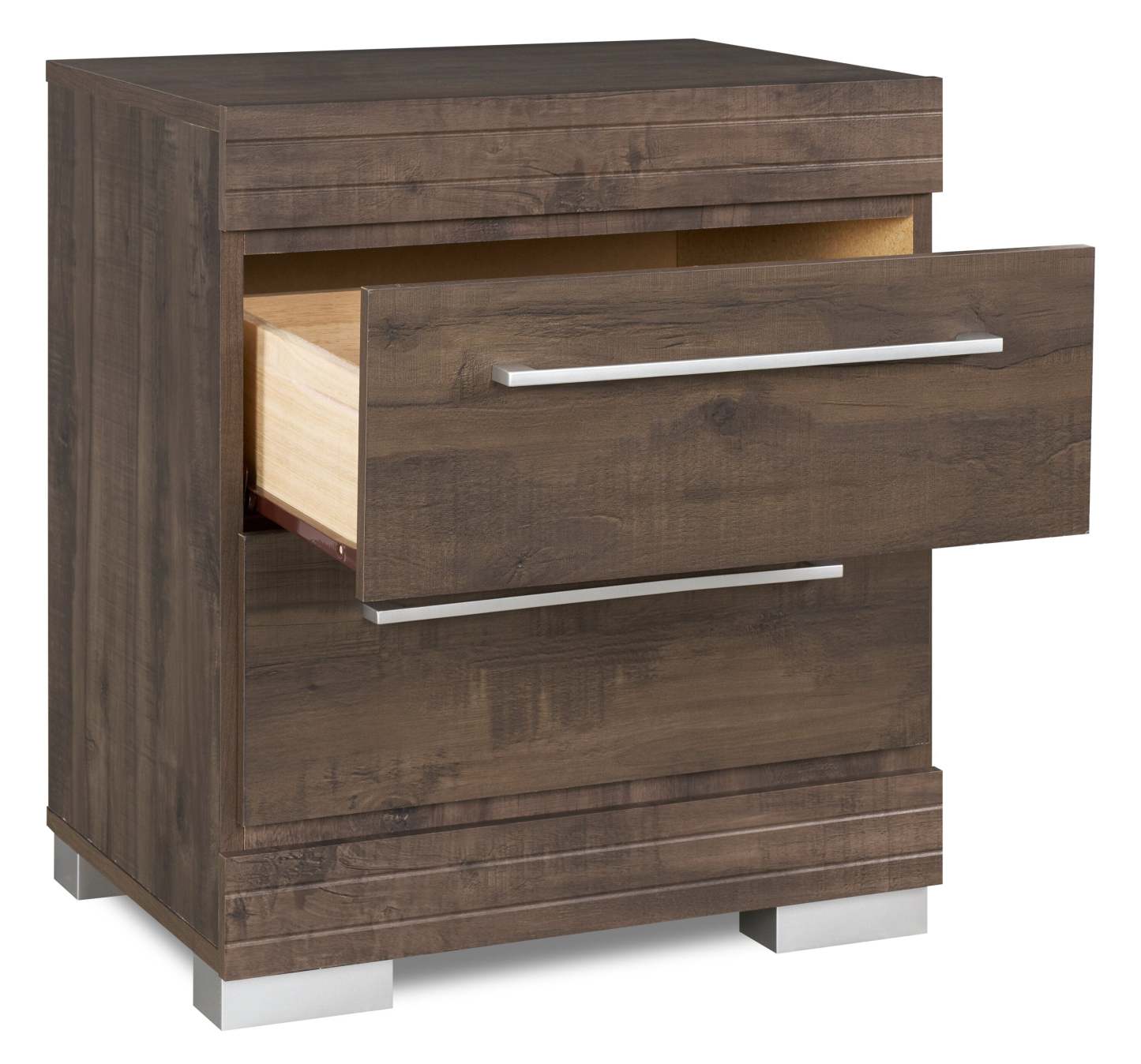 Table de chevet à 2 tiroirs Riley, 21 l x 24 h, fabriquée au Canada - Gris | Table de nuit Riley de 21 po (L) x 24 po (H) à 2 tiroirs, fabriquée au Canada - grise