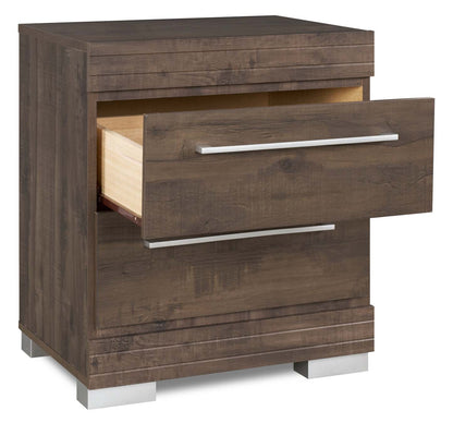 Table de chevet à 2 tiroirs Riley, 21 l x 24 h, fabriquée au Canada - Gris | Table de nuit Riley de 21 po (L) x 24 po (H) à 2 tiroirs, fabriquée au Canada - grise