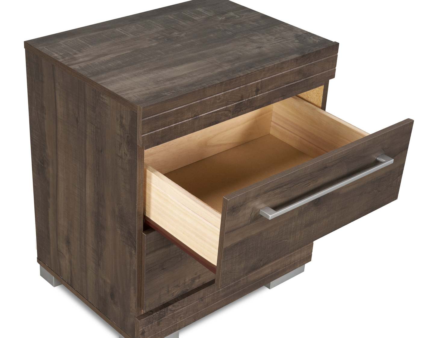 Table de chevet à 2 tiroirs Riley, 21 l x 24 h, fabriquée au Canada - Gris | Table de nuit Riley de 21 po (L) x 24 po (H) à 2 tiroirs, fabriquée au Canada - grise