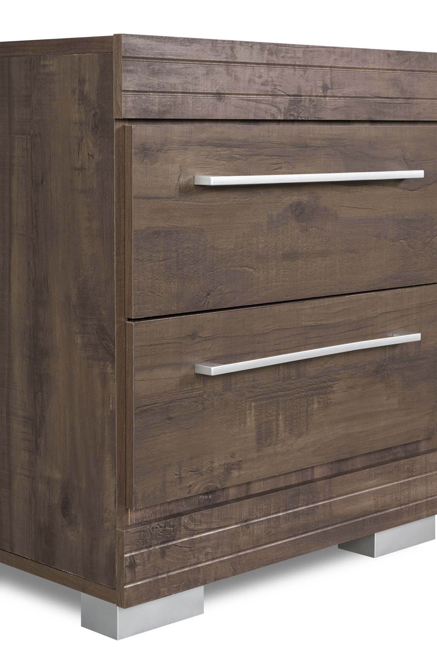 Table de chevet à 2 tiroirs Riley, 21 l x 24 h, fabriquée au Canada - Gris | Table de nuit Riley de 21 po (L) x 24 po (H) à 2 tiroirs, fabriquée au Canada - grise