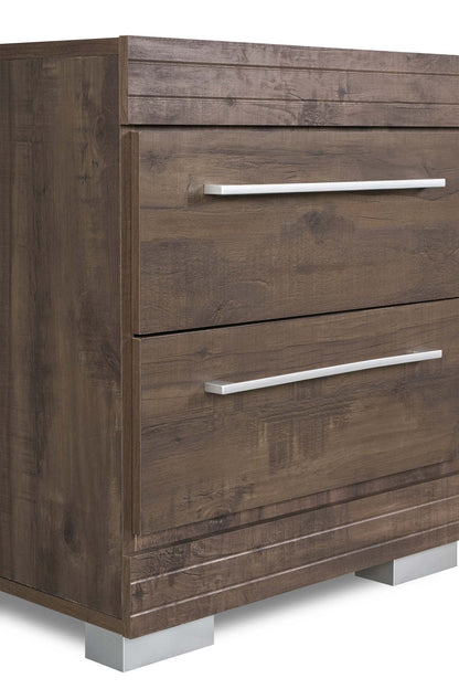 Table de chevet à 2 tiroirs Riley, 21 l x 24 h, fabriquée au Canada - Gris | Table de nuit Riley de 21 po (L) x 24 po (H) à 2 tiroirs, fabriquée au Canada - grise