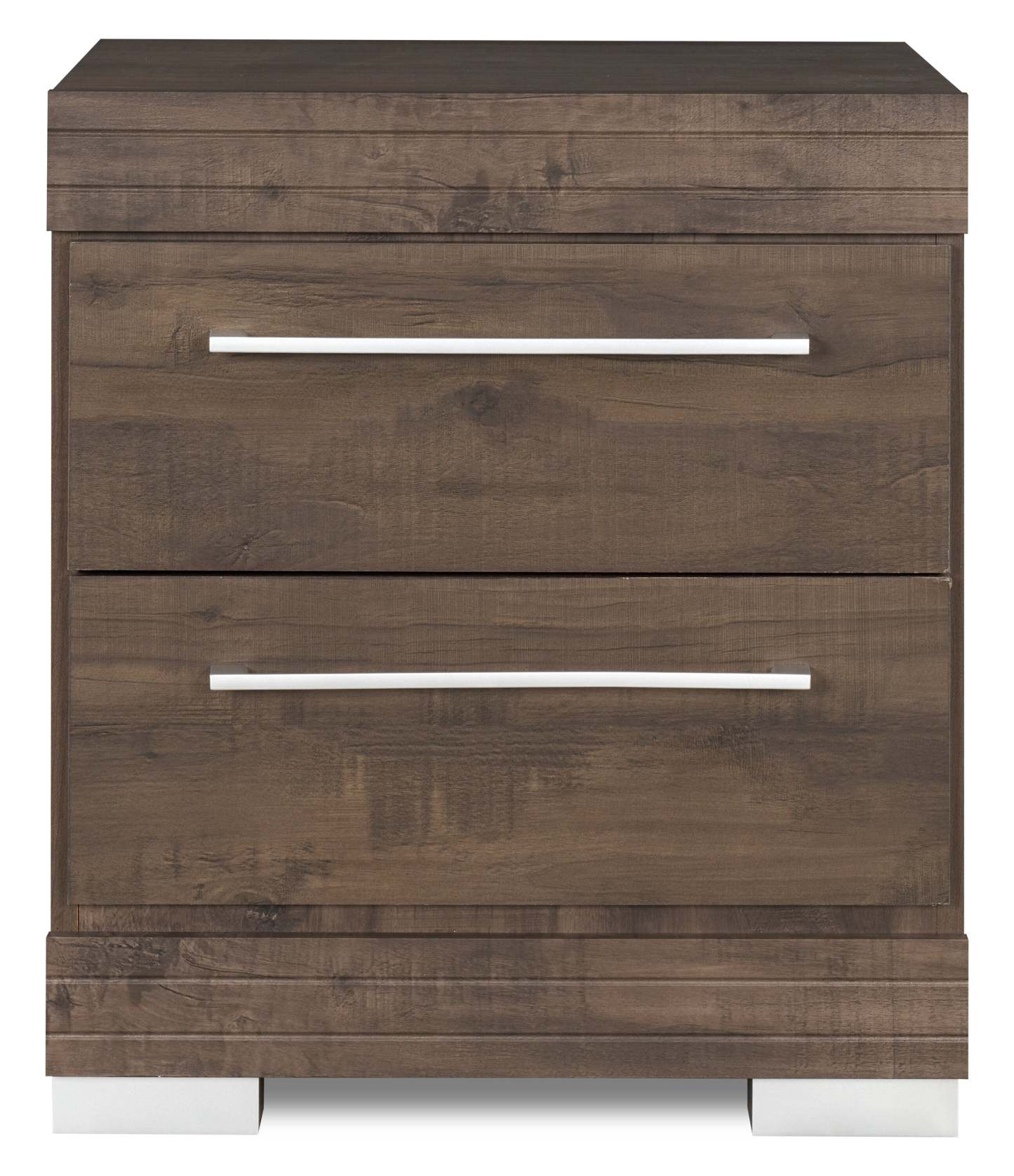 Table de chevet à 2 tiroirs Riley, 21 l x 24 h, fabriquée au Canada - Gris | Table de nuit Riley de 21 po (L) x 24 po (H) à 2 tiroirs, fabriquée au Canada - grise