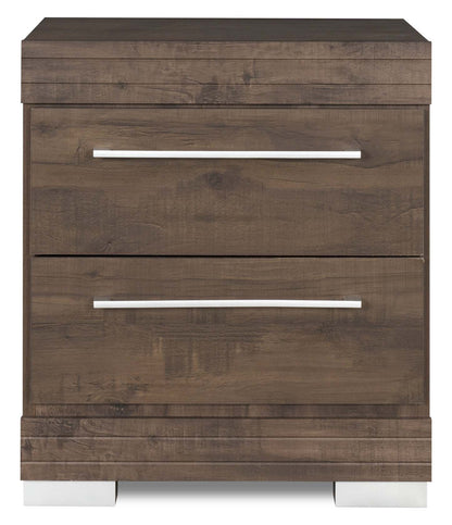 Table de chevet à 2 tiroirs Riley, 21 l x 24 h, fabriquée au Canada - Gris | Table de nuit Riley de 21 po (L) x 24 po (H) à 2 tiroirs, fabriquée au Canada - grise