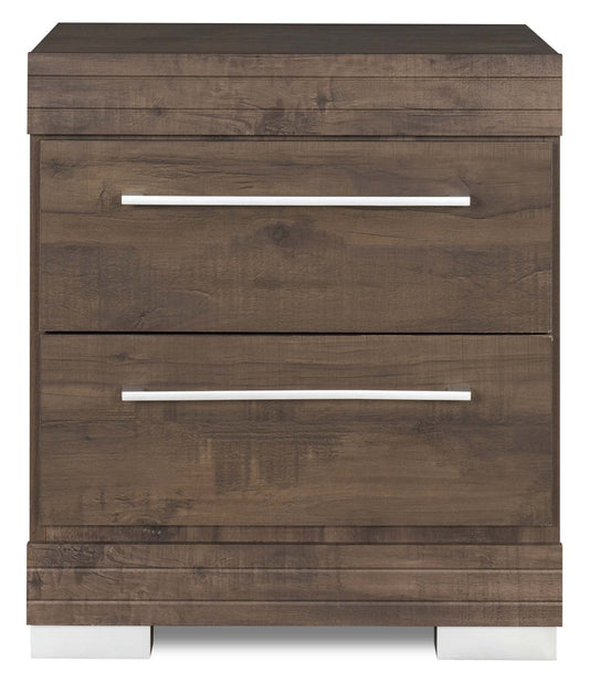 Table de chevet à 2 tiroirs Riley, 21 l x 24 h, fabriquée au Canada - Gris | Table de nuit Riley de 21 po (L) x 24 po (H) à 2 tiroirs, fabriquée au Canada - grise