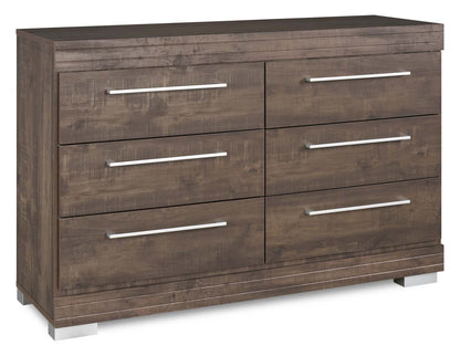 Commode à 6 tiroirs pour chambre à coucher Riley, 49 L x 31 H, fabriquée au Canada - Gris | Commode de chambre à coucher Riley de 49 po (L) x 31 po (H) à 6 tiroirs, fabriquée au Canada - grise