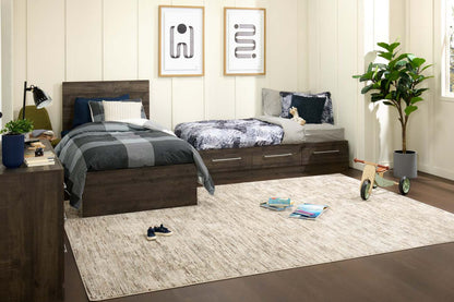 Lit Mates Riley avec rangement à 3 tiroirs pour enfants, fabriqué au Canada, gris - taille simple | Lit matelot Riley avec 3 tiroirs de rangement pour enfants, fabriqué au Canada, gris - format lit simple