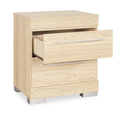 Table de chevet à 2 tiroirs Riley, 21 l x 24 h, fabriquée au Canada - Naturel | Table de nuit Riley de 21 po (L) x 24 po (H) à 2 tiroirs, fabriquée au Canada - naturelle