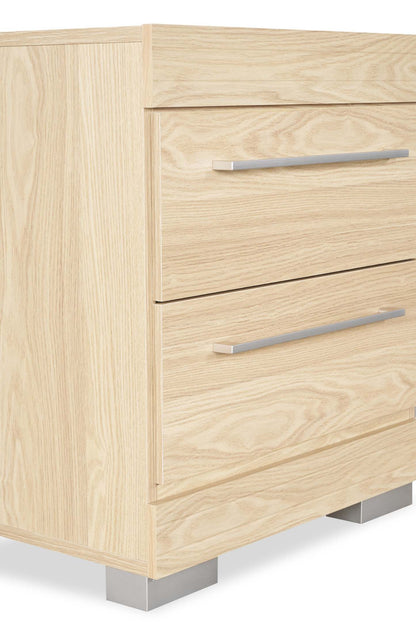 Table de chevet à 2 tiroirs Riley, 21 l x 24 h, fabriquée au Canada - Naturel | Table de nuit Riley de 21 po (L) x 24 po (H) à 2 tiroirs, fabriquée au Canada - naturelle