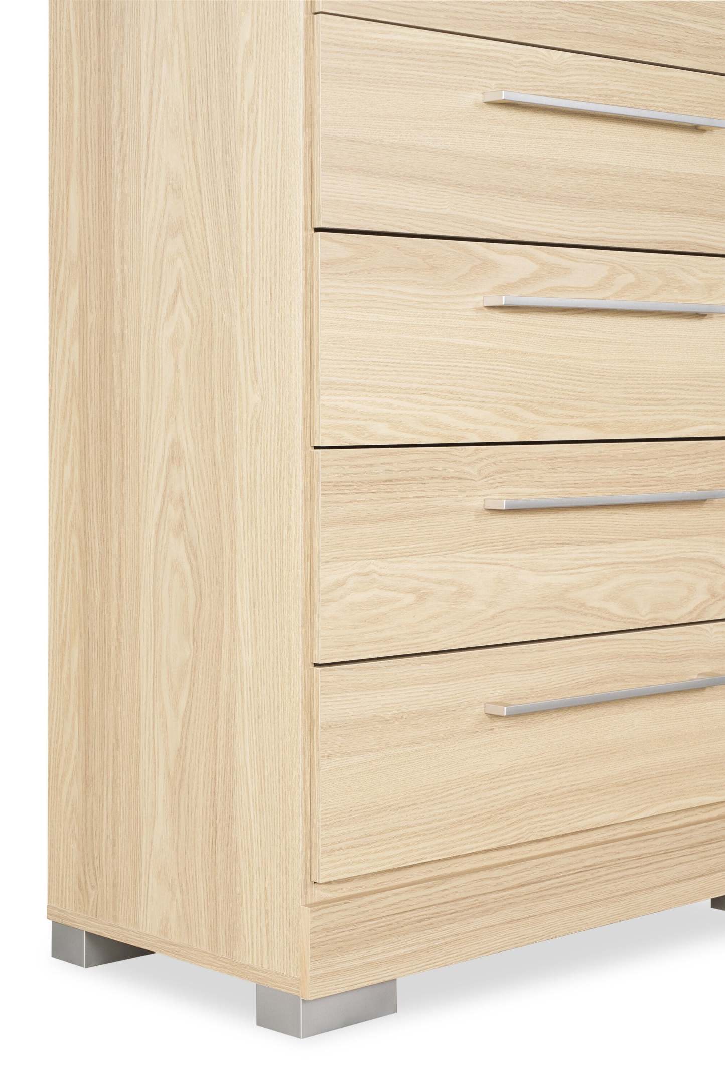 Commode de chambre à coucher Riley, 5 tiroirs, 31 l x 46 h, fabriquée au Canada - Naturel | Commode verticale de chambre à coucher Riley de 31 po (L) x 46 po (H) à 5 tiroirs, fabriquée au Canada - naturelle
