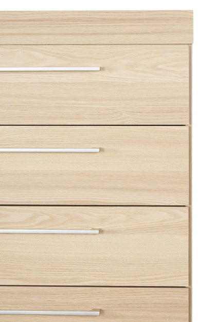 Commode de chambre à coucher Riley, 5 tiroirs, 31 l x 46 h, fabriquée au Canada - Naturel | Commode verticale de chambre à coucher Riley de 31 po (L) x 46 po (H) à 5 tiroirs, fabriquée au Canada - naturelle