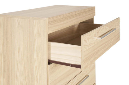 Commode de chambre à coucher Riley, 5 tiroirs, 31 l x 46 h, fabriquée au Canada - Naturel | Commode verticale de chambre à coucher Riley de 31 po (L) x 46 po (H) à 5 tiroirs, fabriquée au Canada - naturelle