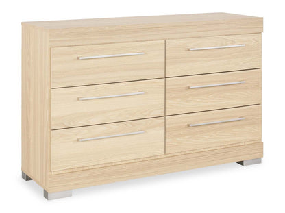 Commode à 6 tiroirs pour chambre à coucher Riley, 49 L x 31 H, fabriquée au Canada - Naturel | Commode de chambre à coucher Riley de 49 po (L) x 31 po (H) à 6 tiroirs, fabriquée au Canada - naturelle