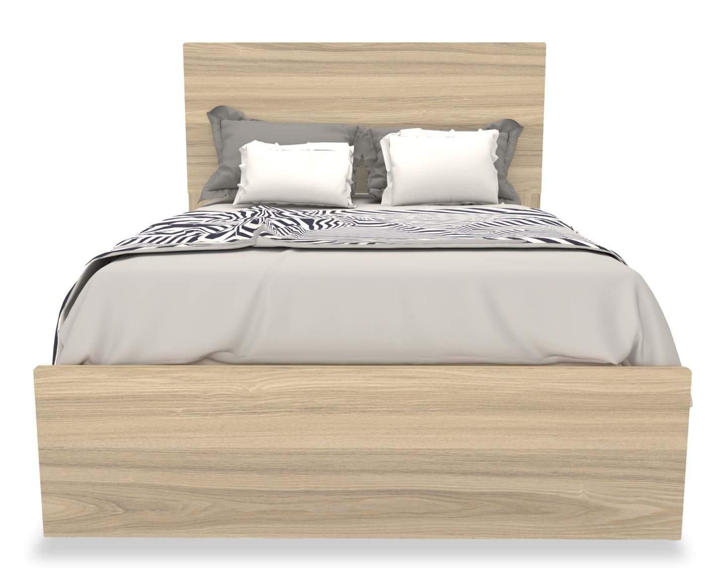 Lit à panneaux Riley avec tête de lit et cadre pour enfants, fabriqué au Canada, naturel - Pleine grandeur | Lit à panneaux Riley avec tête de lit et cadre de lit pour enfants, fabriqué au Canada, naturel - format lit double