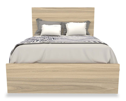 Lit à panneaux Riley avec tête de lit et cadre pour enfants, fabriqué au Canada, naturel - Pleine grandeur | Lit à panneaux Riley avec tête de lit et cadre de lit pour enfants, fabriqué au Canada, naturel - format lit double