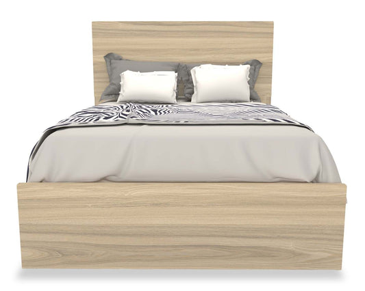 Lit à panneaux Riley avec tête de lit et cadre pour enfants, fabriqué au Canada, naturel - Pleine grandeur | Lit à panneaux Riley avec tête de lit et cadre de lit pour enfants, fabriqué au Canada, naturel - format lit double