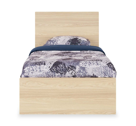 Lit à panneaux Riley avec tête de lit et cadre pour enfants, fabriqué au Canada, naturel - taille simple | Lit à panneaux Riley avec tête de lit et cadre de lit pour enfants, fabriqué au Canada, naturel - format lit simple