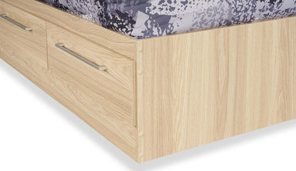 Lit Mates Riley avec rangement à 3 tiroirs pour enfants, fabriqué au Canada, naturel - taille simple | Lit matelot Riley avec 3 tiroirs de rangement pour enfants, fabriqué au Canada, naturel - format lit simple