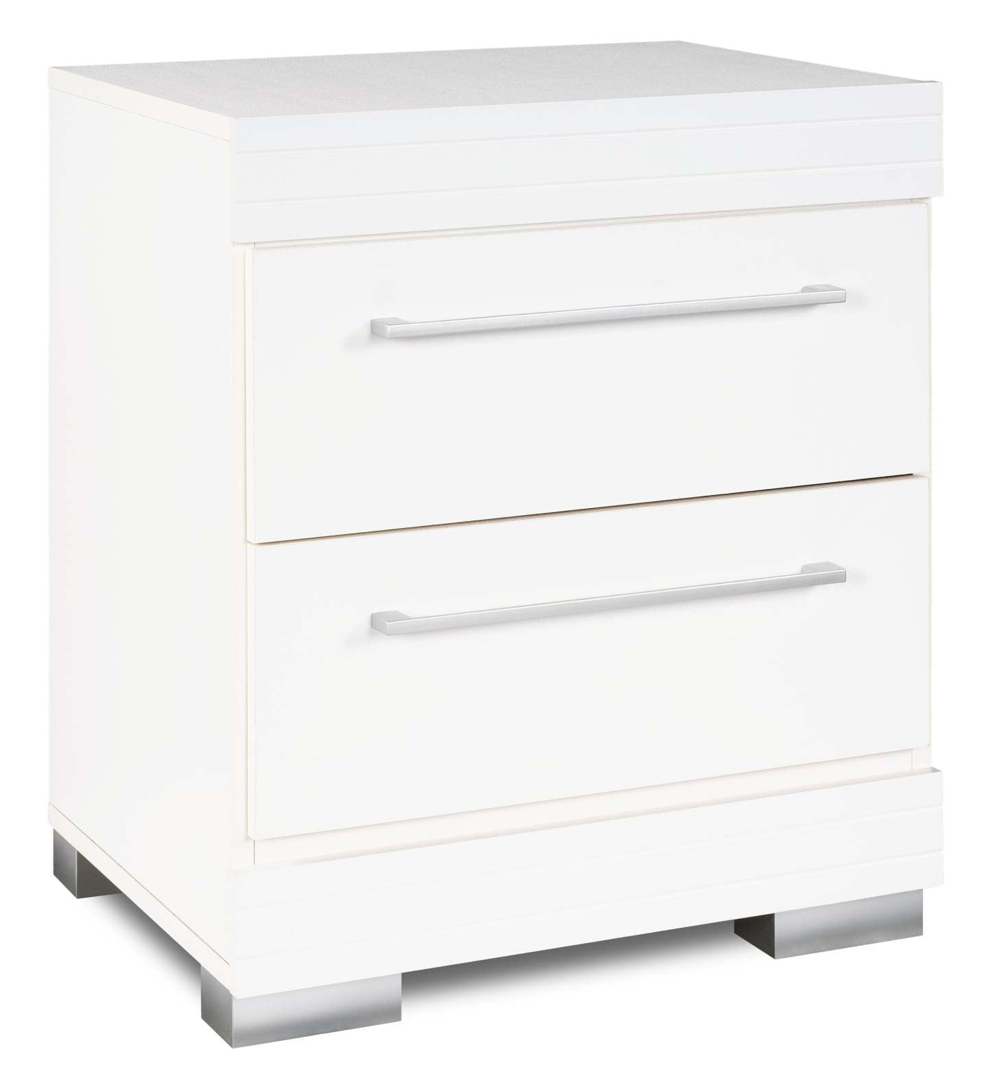 Table de chevet à 2 tiroirs Riley, 21 l x 24 h, fabriquée au Canada - Blanc | Table de nuit Riley de 21 po (L) x 24 po (H) à 2 tiroirs, fabriquée au Canada - blanche