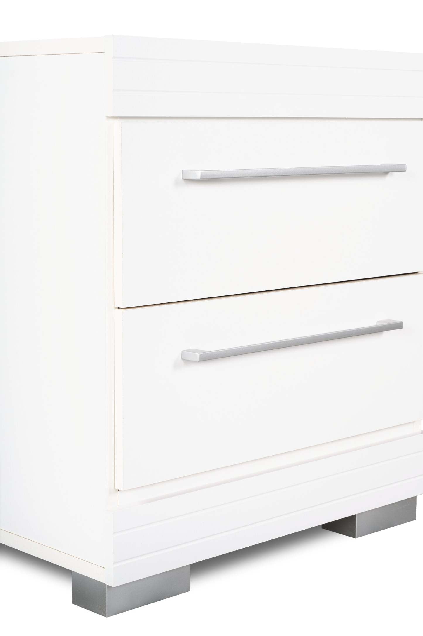 Table de chevet à 2 tiroirs Riley, 21 l x 24 h, fabriquée au Canada - Blanc | Table de nuit Riley de 21 po (L) x 24 po (H) à 2 tiroirs, fabriquée au Canada - blanche