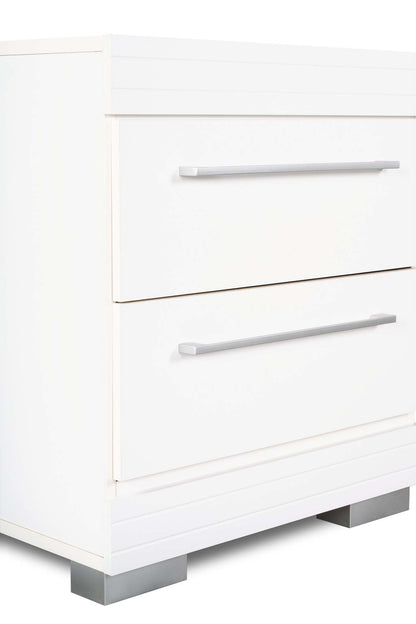 Table de chevet à 2 tiroirs Riley, 21 l x 24 h, fabriquée au Canada - Blanc | Table de nuit Riley de 21 po (L) x 24 po (H) à 2 tiroirs, fabriquée au Canada - blanche