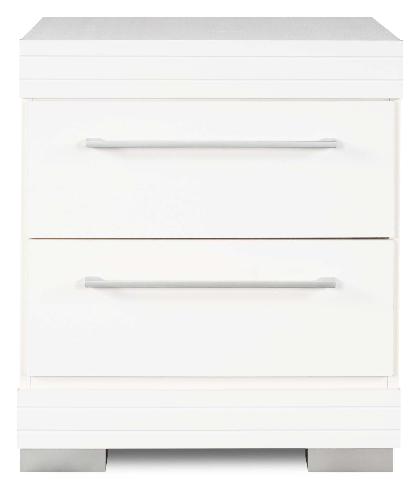 Table de chevet à 2 tiroirs Riley, 21 l x 24 h, fabriquée au Canada - Blanc | Table de nuit Riley de 21 po (L) x 24 po (H) à 2 tiroirs, fabriquée au Canada - blanche