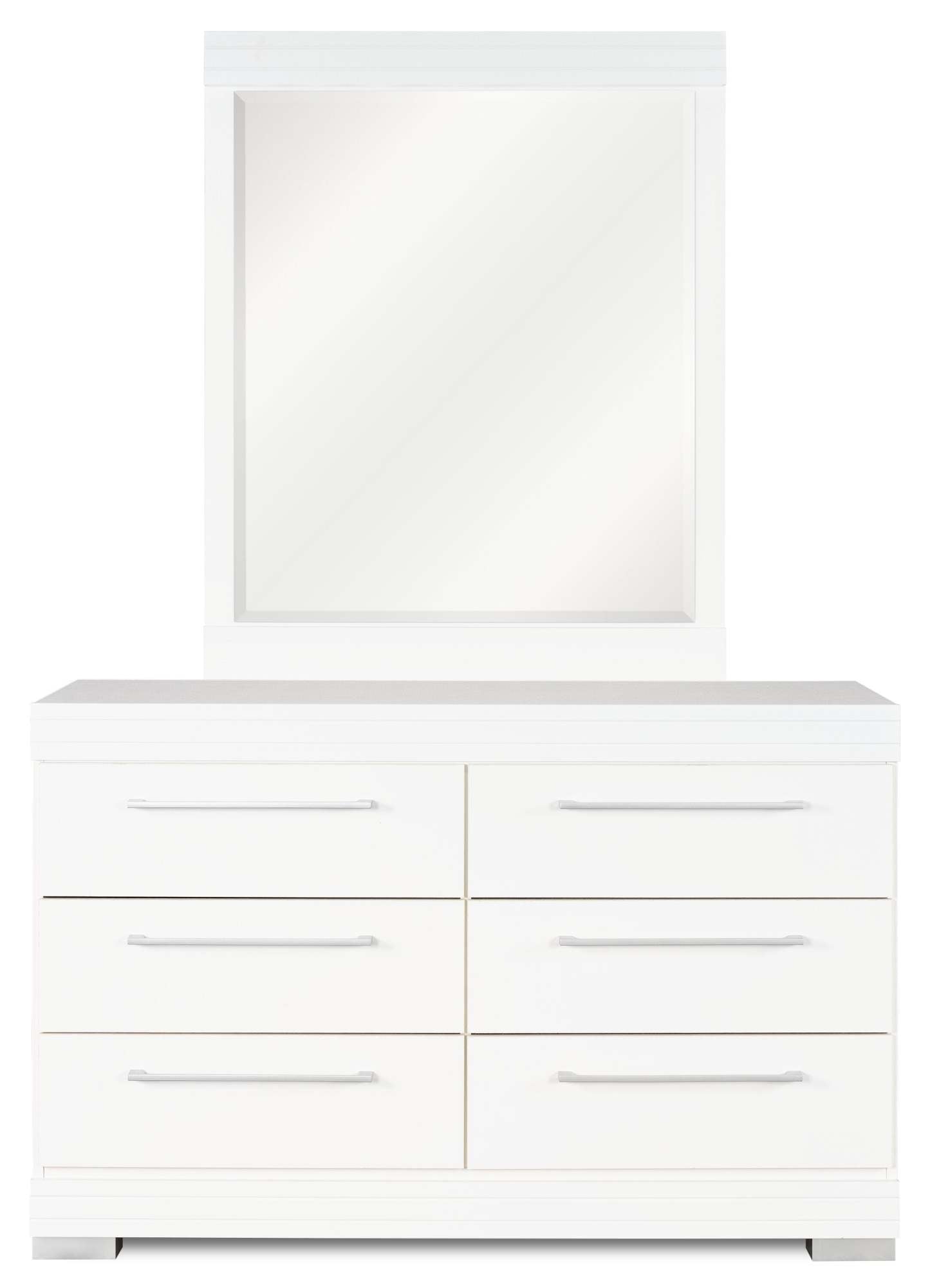 Commode à 6 tiroirs pour chambre à coucher Riley, 49 L x 31 H, fabriquée au Canada - Blanc | Commode de chambre à coucher Riley de 49 po (L) x 31 po (H) à 6 tiroirs, fabriquée au Canada - blanche