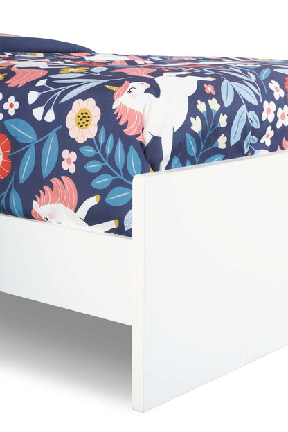 Lit à panneaux Riley avec tête de lit et cadre pour enfants, fabriqué au Canada, blanc - taille simple | Lit à panneaux Riley avec tête de lit et cadre de lit pour enfants, fabriqué au Canada, blanc - format lit simple