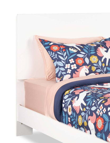 Lit à panneaux Riley avec tête de lit et cadre pour enfants, fabriqué au Canada, blanc - taille simple | Lit à panneaux Riley avec tête de lit et cadre de lit pour enfants, fabriqué au Canada, blanc - format lit simple