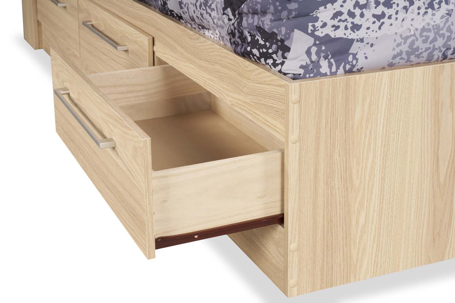 Ensemble de lit Riley Mates avec tête de lit bibliothèque pour enfants, fabriqué au Canada, naturel - taille simple | Lit matelot Riley fabriqué au Canada avec ensemble de tête de lit bibliothèque pour enfants, naturel - format lit simple