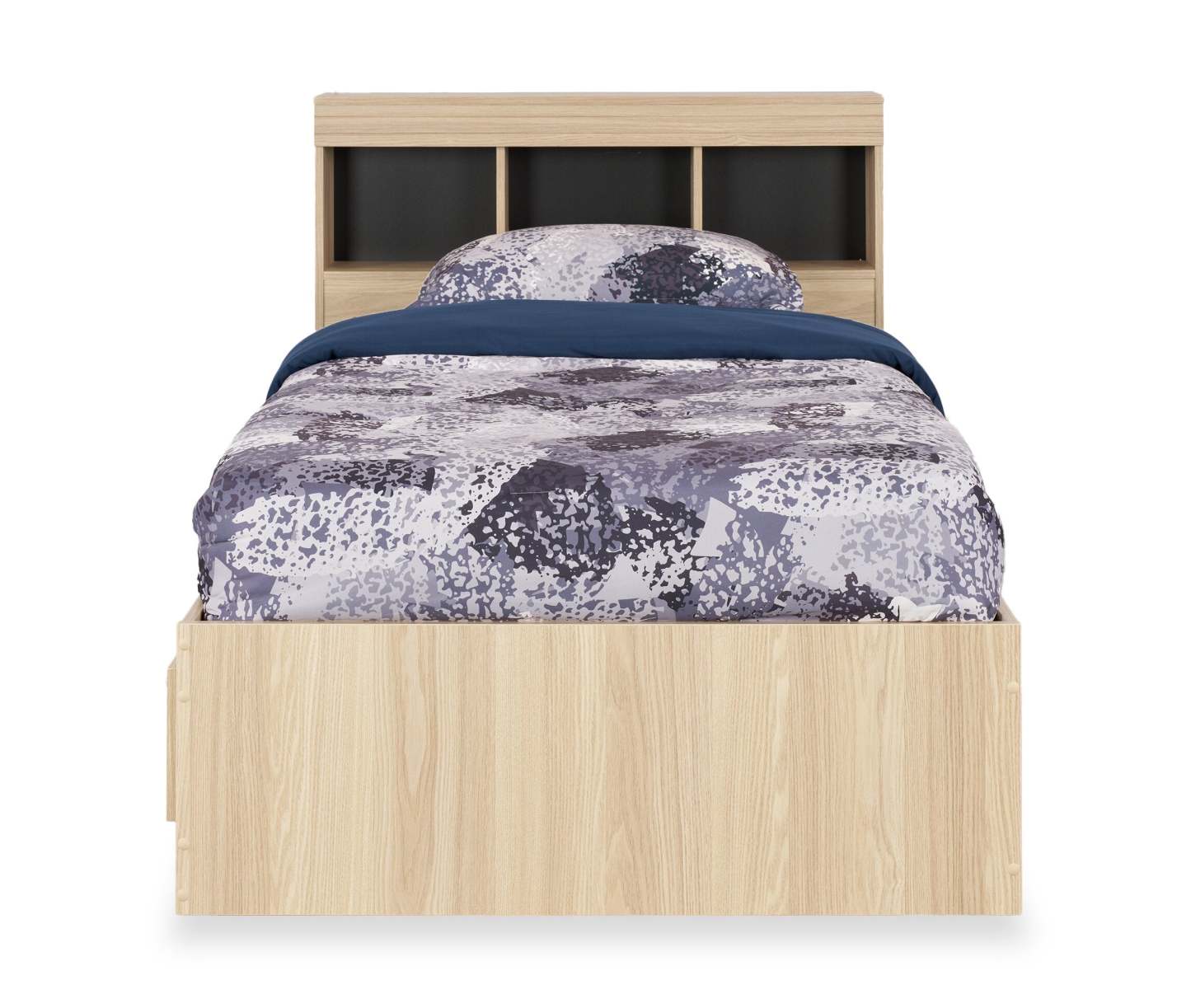 Ensemble de lit Riley Mates avec tête de lit bibliothèque pour enfants, fabriqué au Canada, naturel - taille simple | Lit matelot Riley fabriqué au Canada avec ensemble de tête de lit bibliothèque pour enfants, naturel - format lit simple