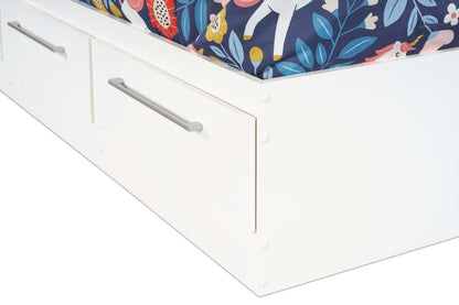 Ensemble de lit Riley Mates avec tête de lit bibliothèque pour enfants, fabriqué au Canada, blanc - taille simple | Lit matelot Riley avec ensemble de tête de lit bibliothèque pour enfants, fabriqué au Canada, blanc - format lit simple