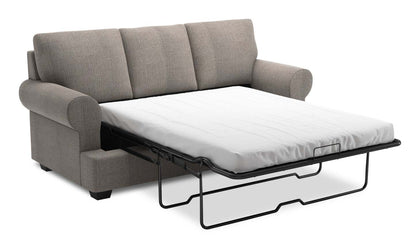 Fabriqué au Canada Canapé Personnalisable Roll 86 en Tissu d'Apparence Lin avec Accoudoirs Enroulés - Gris Luna Smoke | Sofa-lit Roll de Sofa Lab de 86 po fabriqué au Canada en tissu d’apparence lin avec accoudoirs enroulés - gris Luna Smoke | RO602391