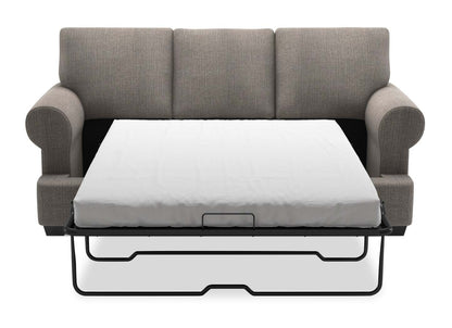 Fabriqué au Canada Canapé Personnalisable Roll 86 en Tissu d'Apparence Lin avec Accoudoirs Enroulés - Gris Luna Smoke | Sofa-lit Roll de Sofa Lab de 86 po fabriqué au Canada en tissu d’apparence lin avec accoudoirs enroulés - gris Luna Smoke | RO602391