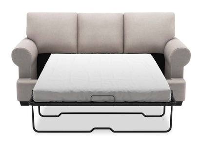 Fabriqué au Canada Canapé Personnalisable Roll 86 en Tissu d'Apparence Lin avec Accoudoirs Enroulés - Gris Pax Slate | Sofa-lit Roll de Sofa Lab de 86 po fabriqué au Canada en tissu d’apparence lin avec accoudoirs enroulés - gris Pax Slate | RO603049