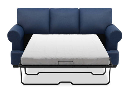 Fabriqué au Canada Canapé Personnalisable Roll 86 en Tissu d'Apparence Lin avec Accoudoirs Enroulés - Bleu Pax Navy | Canapé-lit Roll de Sofa Lab de 86 po fabriqué au Canada en tissu d’apparence lin avec accoudoirs enroulés - bleu Pax Navy | RO603149