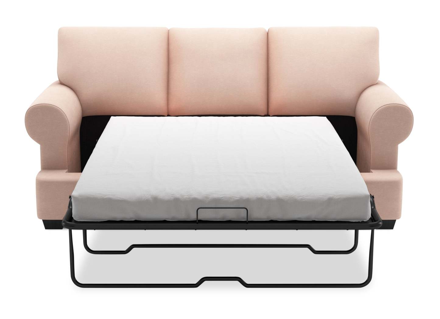 Fabriqué au Canada Canapé Personnalisable Roll 86 en Tissu d'Apparence Lin avec Accoudoirs Enroulés - Pax Rose Pink | Canapé-lit Roll de Sofa Lab de 86 po fabriqué au Canada en tissu d'apparence lin avec accoudoirs enroulés - rose Pax Rose | RO603249