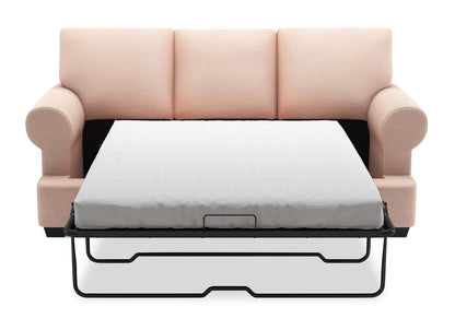 Fabriqué au Canada Canapé Personnalisable Roll 86 en Tissu d'Apparence Lin avec Accoudoirs Enroulés - Pax Rose Pink | Canapé-lit Roll de Sofa Lab de 86 po fabriqué au Canada en tissu d'apparence lin avec accoudoirs enroulés - rose Pax Rose | RO603249