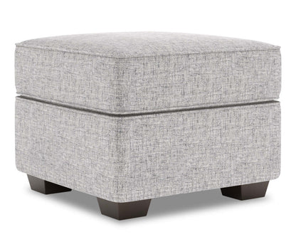 Fabriqué au Canada Canapé personnalisable Lab Roll 24 poufs en tissu d'apparence lin - Luna Domino gris | Pouf Roll de Sofa Lab de 24 po fabriqué au Canada en tissu d'apparence lin - gris Luna Domino | RO802191