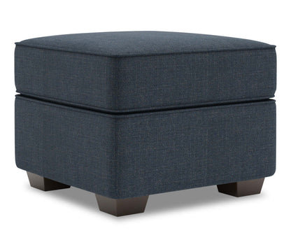 Fabriqué au Canada Canapé personnalisable Lab Roll 24 poufs en tissu d'apparence lin - Luna Sailor Blue | Pouf Roll de Sofa Lab de 24 po fabriqué au Canada en tissu d'apparence lin - bleu Luna Sailor | RO802491