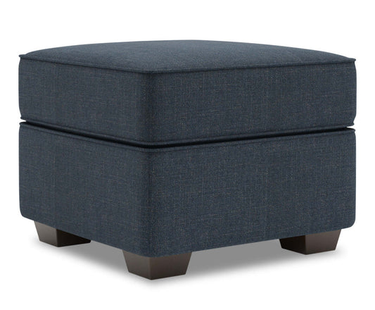 Fabriqué au Canada Canapé personnalisable Lab Roll 24 poufs en tissu d'apparence lin - Luna Sailor Blue | Pouf Roll de Sofa Lab de 24 po fabriqué au Canada en tissu d'apparence lin - bleu Luna Sailor | RO802491