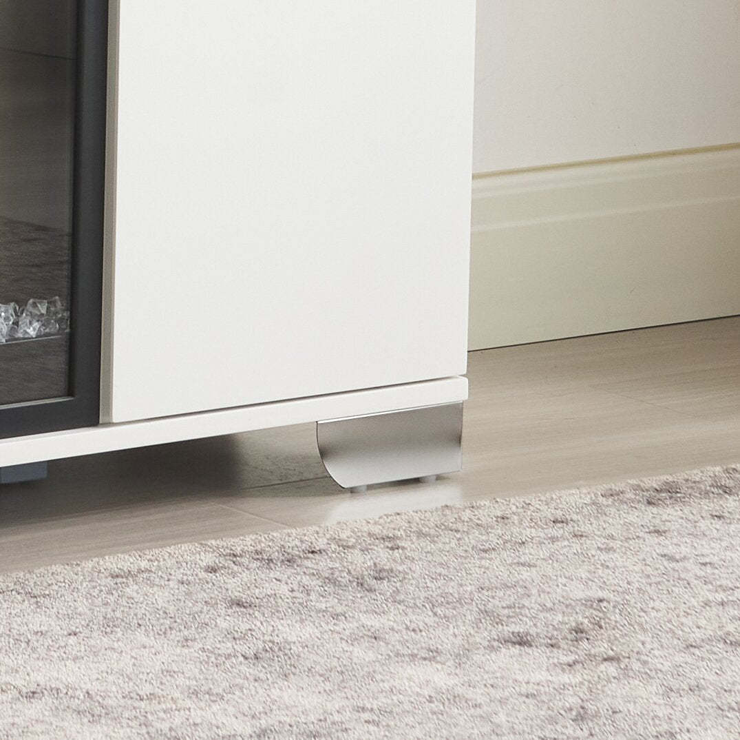 Meuble pour téléviseur moderne Robin de 70 po avec foyer électrique, rangement et système de gestion des câbles pour téléviseurs jusqu’à 80 po - blanc