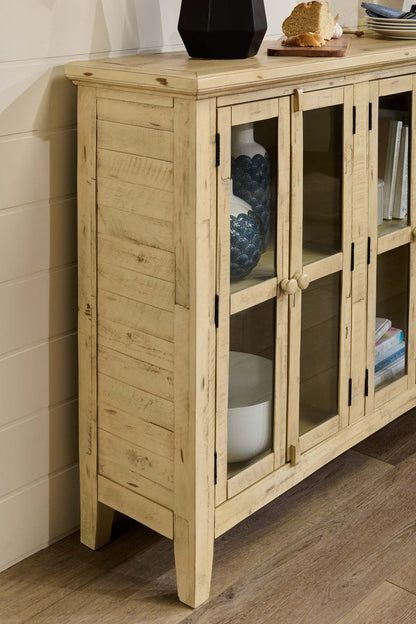 Rocco 70 6-Door Large Accent Cabinet - Crème|Grande armoire décorative Rocco de 70 po avec 6 portes - crème