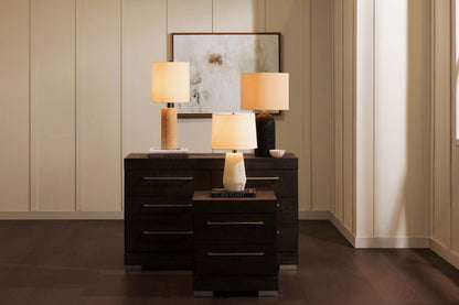 Rocco 25” Lampe de table moderne en pierre - travertin naturel