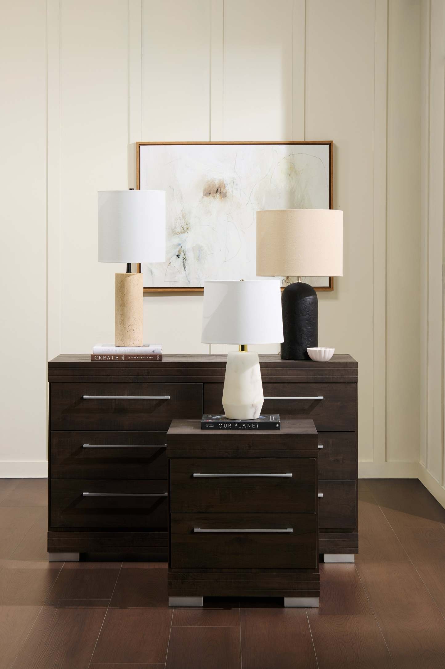 Rocco 25” Lampe de table moderne en pierre - travertin naturel