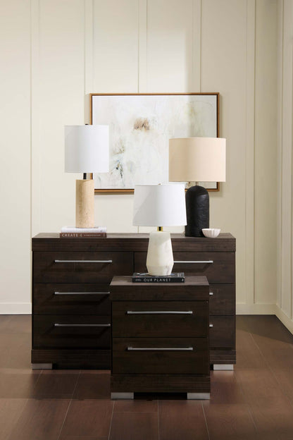 Rocco 25” Lampe de table moderne en pierre - travertin naturel